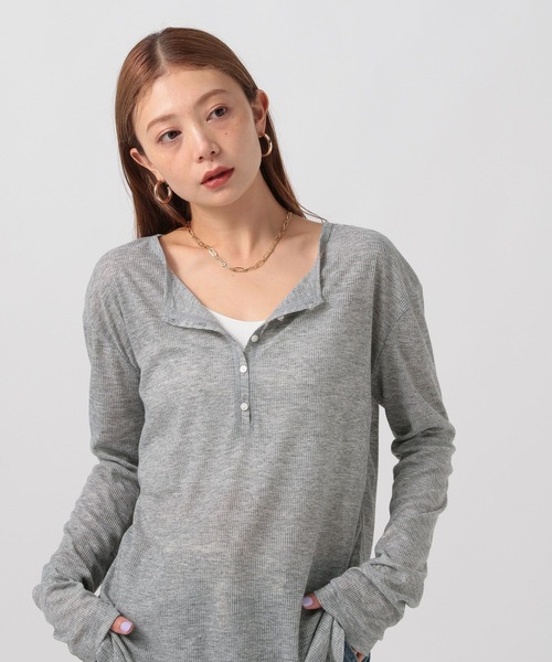 bijorie(ビジュリィ)の「【bijorie】ヘンリーシアートップス(Tシャツ/カットソー・レディース・ブラック/オフホワイト/ライトグレー/チャコール・FREE)」の5枚目の写真