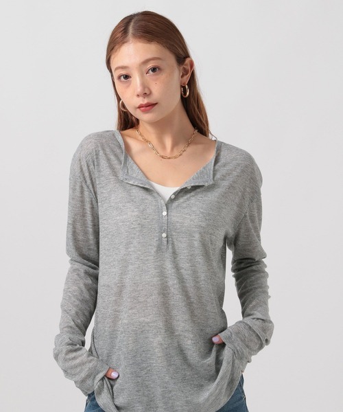 bijorie(ビジュリィ)の「【bijorie】ヘンリーシアートップス(Tシャツ/カットソー・レディース・ブラック/オフホワイト/ライトグレー/チャコール・FREE)」の6枚目の写真