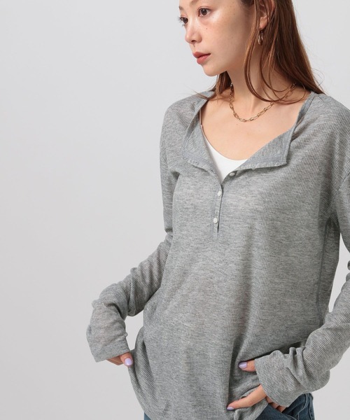 bijorie(ビジュリィ)の「【bijorie】ヘンリーシアートップス(Tシャツ/カットソー・レディース・ブラック/オフホワイト/ライトグレー/チャコール・FREE)」の7枚目の写真