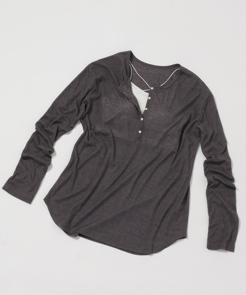 bijorie(ビジュリィ)の「【bijorie】ヘンリーシアートップス(Tシャツ/カットソー・レディース・ブラック/オフホワイト/ライトグレー/チャコール・FREE)」の9枚目の写真