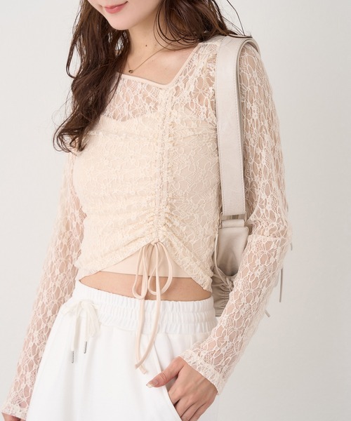 未使用❗️unoa ウノア　トップス　ベロアキャミソール ビジューベロアキャミソールミニワンピース×ボトルネック