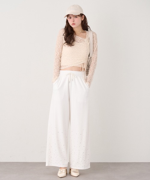 セール】キャミ付きドロストトップス（Tシャツ/カットソー）｜one