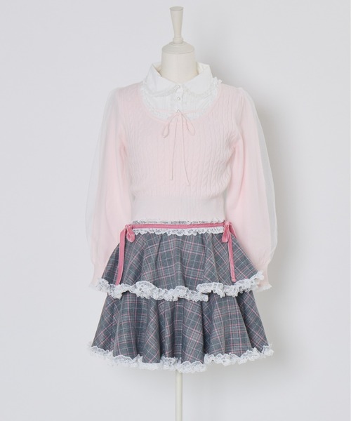 Girls Cable Knit Blouseトップス（ニット/セーター）｜mellfy memory