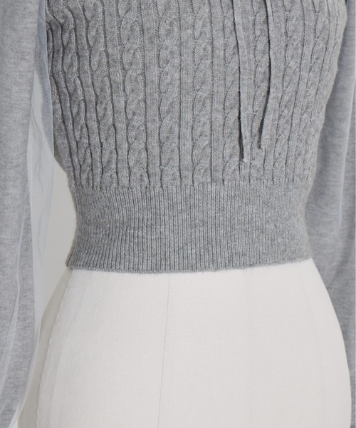 Girls Cable Knit Blouseトップス（ニット/セーター）｜mellfy memory