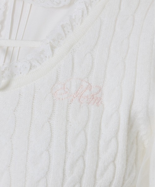 Girls Cable Knit Blouseトップス（ニット/セーター）｜mellfy memory