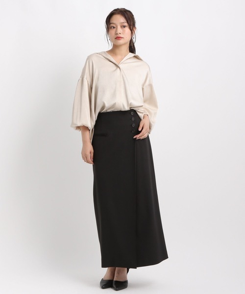 Andemiu（アンデミュウ）の「マットサテンシャツ586654（シャツ/ブラウス・レディース・モカ/レッド系その他6/アイボリー・FREE）」の17枚目の写真