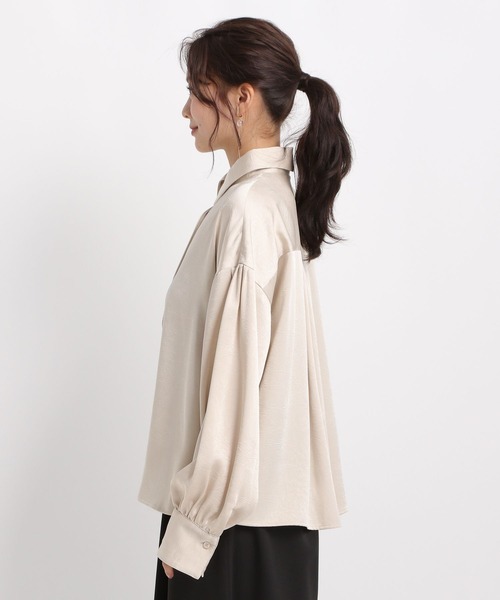 Andemiu（アンデミュウ）の「マットサテンシャツ586654（シャツ/ブラウス・レディース・モカ/レッド系その他6/アイボリー・FREE）」の20枚目の写真