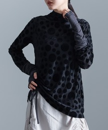 柄シアーベロアカットソー
