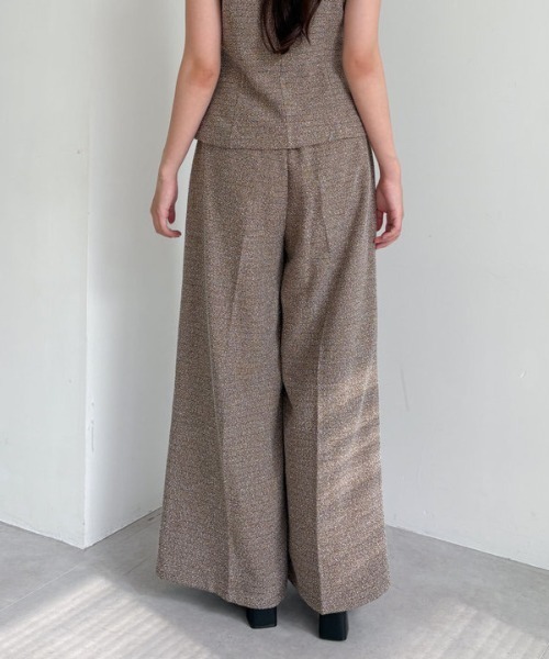 archives(アルシーヴ)の「【SETUP対応】タックツイードワイドスラックス(スラックス・レディース・ブラウン/ブラック・MEDIUM)」の7枚目の写真