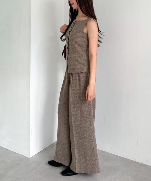 archives(アルシーヴ)の「【SETUP対応】タックツイードワイドスラックス(スラックス・レディース・ブラウン/ブラック・MEDIUM)」の11枚目の写真