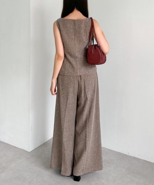 archives(アルシーヴ)の「【SETUP対応】タックツイードワイドスラックス(スラックス・レディース・ブラウン/ブラック・MEDIUM)」の12枚目の写真