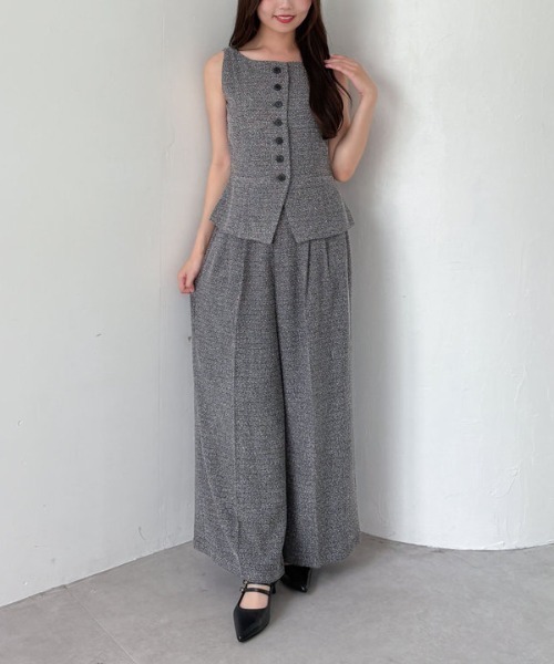 archives(アルシーヴ)の「【SETUP対応】タックツイードワイドスラックス(スラックス・レディース・ブラウン/ブラック・MEDIUM)」の19枚目の写真