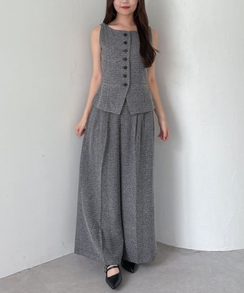 archives(アルシーヴ)の「【SETUP対応】タックツイードワイドスラックス(スラックス・レディース・ブラウン/ブラック・MEDIUM)」の20枚目の写真