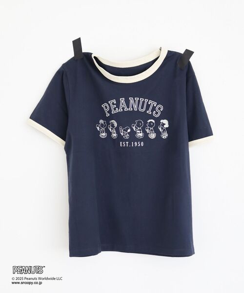 le.coeur blanc(ルクールブラン)の「【PEANUTS】リンガーTシャツ(Tシャツ/カットソー・レディース・ネイビー/キャメル・38)」の13枚目の写真