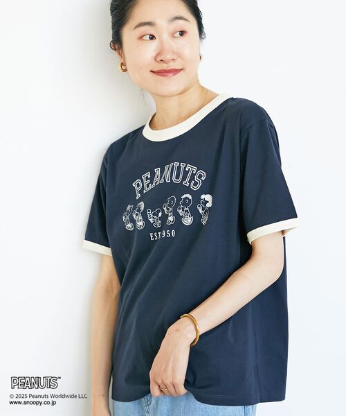 le.coeur blanc(ルクールブラン)の「【PEANUTS】リンガーTシャツ(Tシャツ/カットソー・レディース・ネイビー/キャメル・38)」の16枚目の写真