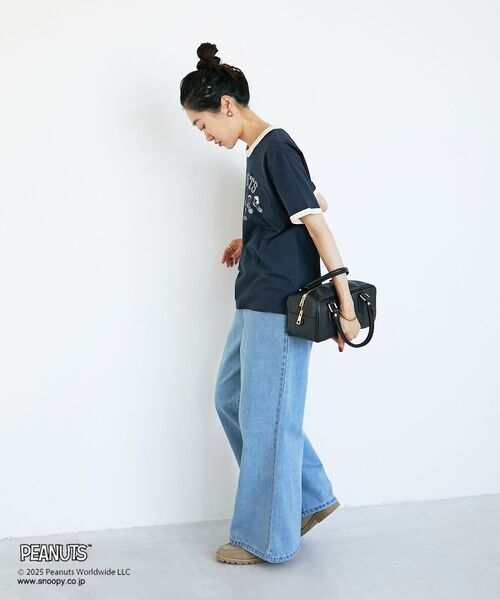 le.coeur blanc(ルクールブラン)の「【PEANUTS】リンガーTシャツ(Tシャツ/カットソー・レディース・ネイビー/キャメル・38)」の21枚目の写真