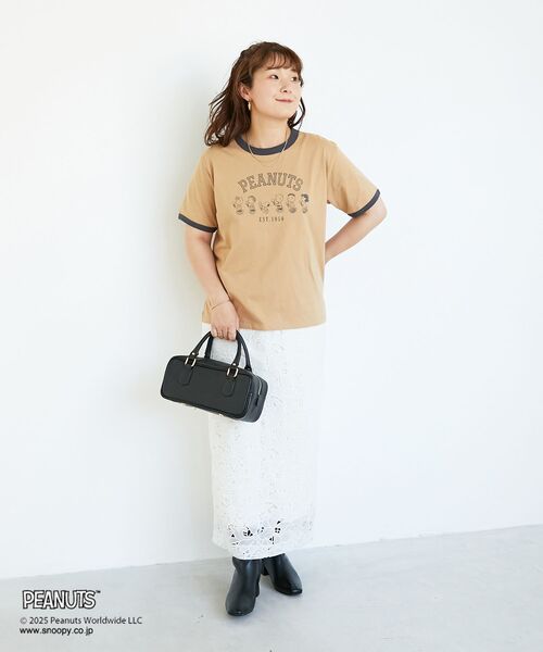 le.coeur blanc(ルクールブラン)の「【PEANUTS】リンガーTシャツ(Tシャツ/カットソー・レディース・ネイビー/キャメル・38)」の5枚目の写真