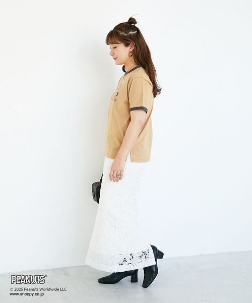 le.coeur blanc(ルクールブラン)の「【PEANUTS】リンガーTシャツ(Tシャツ/カットソー・レディース・ネイビー/キャメル・38)」の7枚目の写真