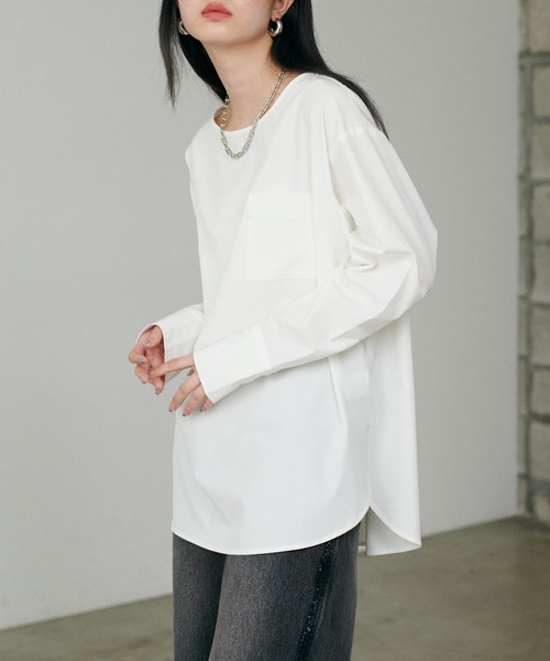 セール】【LARUTA】カフス付き万能レイヤードプルオーバー（シャツ