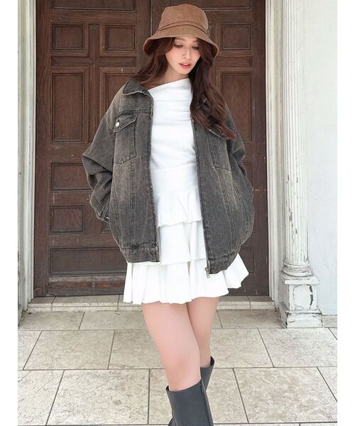 RESEXXY（リゼクシー）の「ラウンドネスオーバーブルゾン【セットアップ着用可能】（ブルゾン・レディース・ブラック/ブルー/ブラウン・FREE）」の10枚目の写真