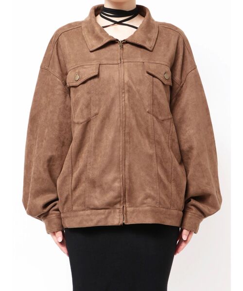 RESEXXY（リゼクシー）の「ラウンドネスオーバーブルゾン【セットアップ着用可能】（ブルゾン・レディース・ブラック/ブルー/ブラウン・FREE）」の12枚目の写真