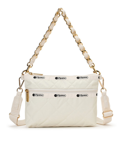 LeSportsac(レスポートサック)の「CHAIN COSMETIC CLUTCH サンドバーチェーンキルト(ショルダーバッグ・レディース・ホワイト・FREE)」の2枚目の写真