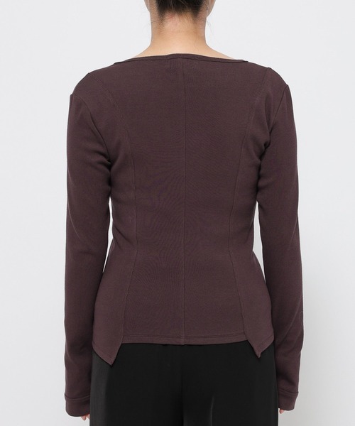 HARE（ハレ）の「ジップリブタイトカーディガン(HARE)（カーディガン/ボレロ・レディース・ブラック/グレー/バーガンディー・FREE）」の13枚目の写真