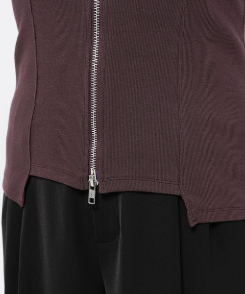 HARE（ハレ）の「ジップリブタイトカーディガン(HARE)（カーディガン/ボレロ・レディース・ブラック/グレー/バーガンディー・FREE）」の18枚目の写真