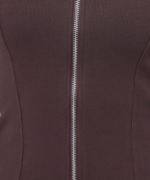 HARE（ハレ）の「ジップリブタイトカーディガン(HARE)（カーディガン/ボレロ・レディース・ブラック/グレー/バーガンディー・FREE）」の20枚目の写真