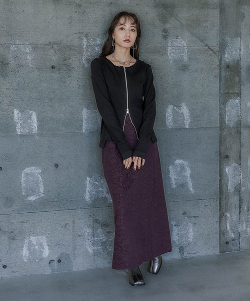 セール】ジップリブタイトカーディガン(HARE)（カーディガン