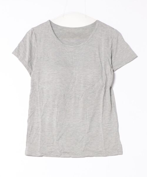 LUMIRA(ルミラ)の「らくらくカップ付き 無地Tシャツ(Tシャツ/カットソー・レディース・ダークグレー/モカ/ピンク/ホワイト/テラコッタ/ブラック/カーキ/グレー/ブルー・MEDIUM/LARGE/X-LARGE)」の3枚目の写真
