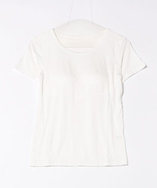 LUMIRA(ルミラ)の「らくらくカップ付き 無地Tシャツ(Tシャツ/カットソー・レディース・ダークグレー/モカ/ピンク/ホワイト/テラコッタ/ブラック/カーキ/グレー/ブルー・MEDIUM/LARGE/X-LARGE)」の1枚目の写真