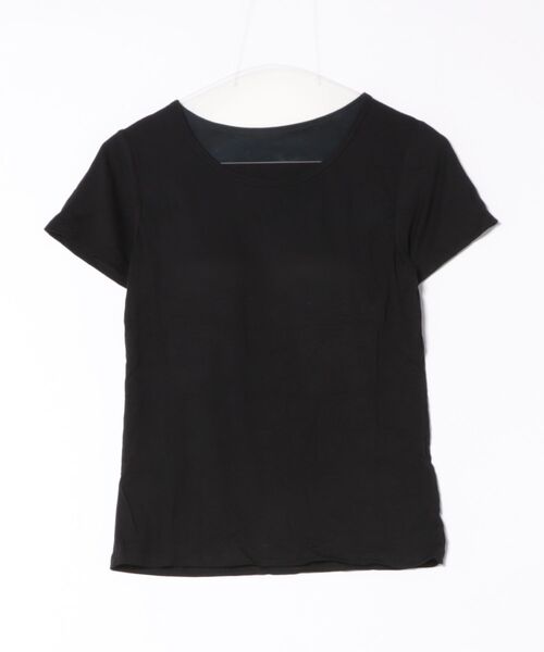 LUMIRA(ルミラ)の「らくらくカップ付き 無地Tシャツ(Tシャツ/カットソー・レディース・ダークグレー/モカ/ピンク/ホワイト/テラコッタ/ブラック/カーキ/グレー/ブルー・MEDIUM/LARGE/X-LARGE)」の2枚目の写真