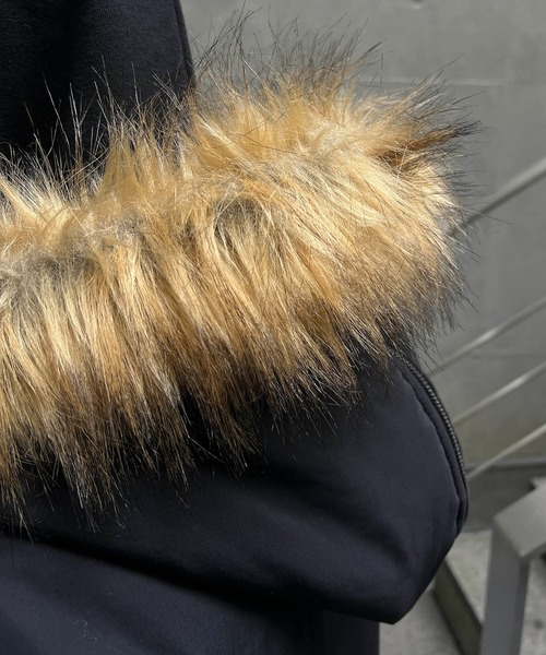 ILL'S（イルズ）の「N2-B ダブルジップナイロンブルゾン フードファー ジップフーディー ミリタリー メンズ レディース ユニセックス（ブルゾン・メンズ・グレー/カーキ/ブラック・L/M）」の4枚目の写真