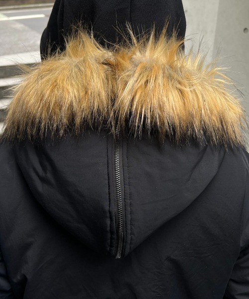 ILL'S（イルズ）の「N2-B ダブルジップナイロンブルゾン フードファー ジップフーディー ミリタリー メンズ レディース ユニセックス（ブルゾン・メンズ・グレー/カーキ/ブラック・L/M）」の5枚目の写真