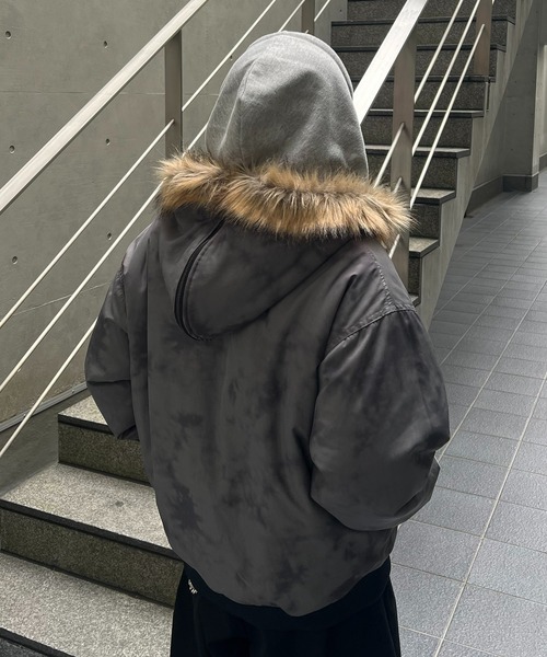 ILL'S（イルズ）の「N2-B ダブルジップナイロンブルゾン フードファー ジップフーディー ミリタリー メンズ レディース ユニセックス（ブルゾン・メンズ・グレー/カーキ/ブラック・L/M）」の12枚目の写真