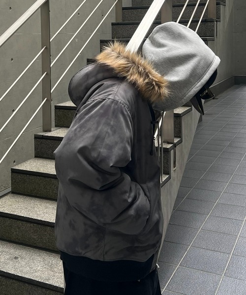 ILL'S（イルズ）の「N2-B ダブルジップナイロンブルゾン フードファー ジップフーディー ミリタリー メンズ レディース ユニセックス（ブルゾン・メンズ・グレー/カーキ/ブラック・L/M）」の10枚目の写真