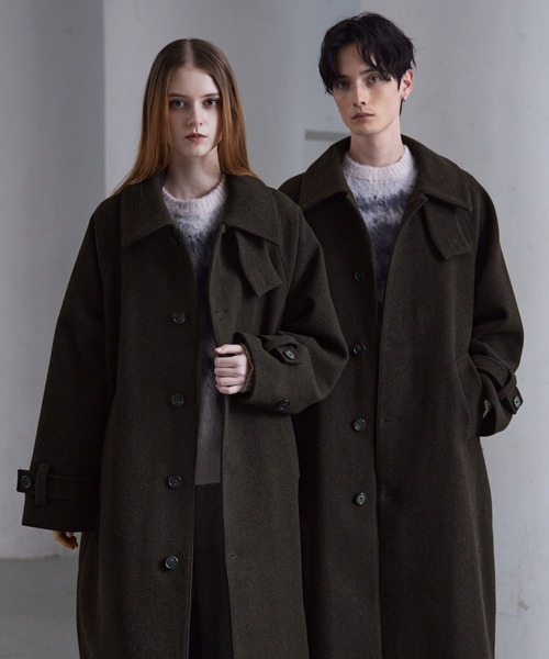 セール】【CLEL】Wool Blend Tech Melton Soutien Collar Coat