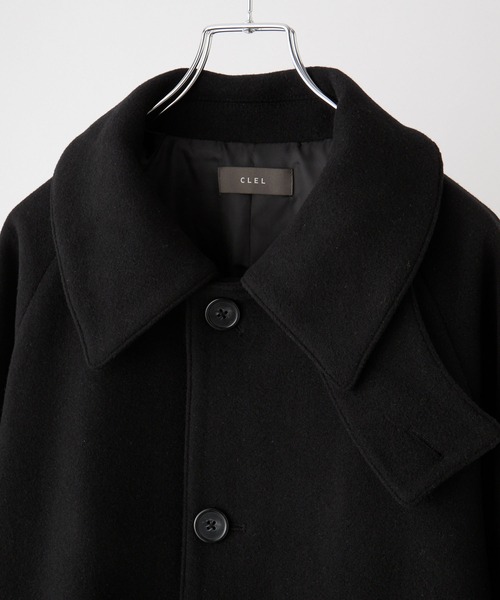 CLEL】Wool Blend Tech Melton Soutien Collar Coat / ウールブレンド
