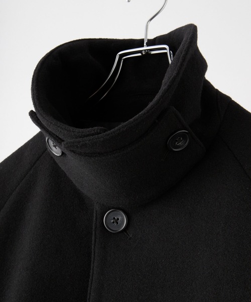 CLEL】Wool Blend Tech Melton Soutien Collar Coat / ウールブレンド