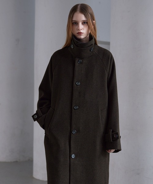 セール】【CLEL】Wool Blend Tech Melton Soutien Collar Coat