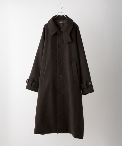 CLEL】Wool Blend Tech Melton Soutien Collar Coat / ウールブレンド