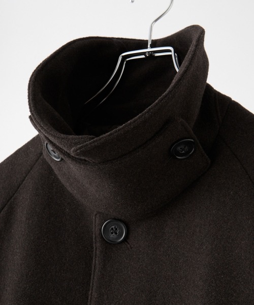 CLEL】Wool Blend Tech Melton Soutien Collar Coat / ウールブレンド