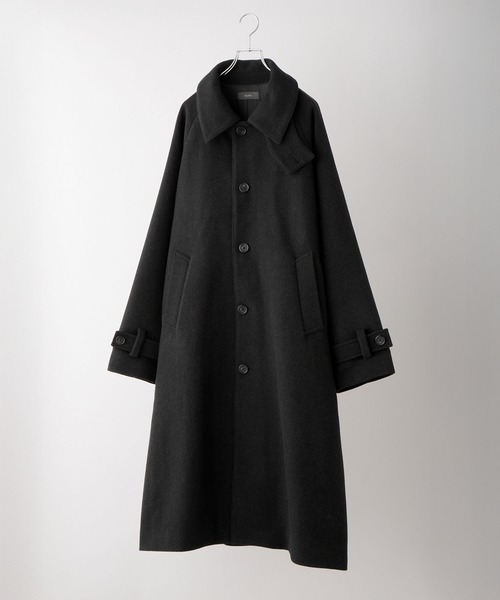 CLEL】Wool Blend Tech Melton Soutien Collar Coat / ウールブレンド