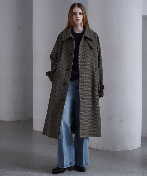 セール】【CLEL】Wool Blend Tech Melton Soutien Collar Coat