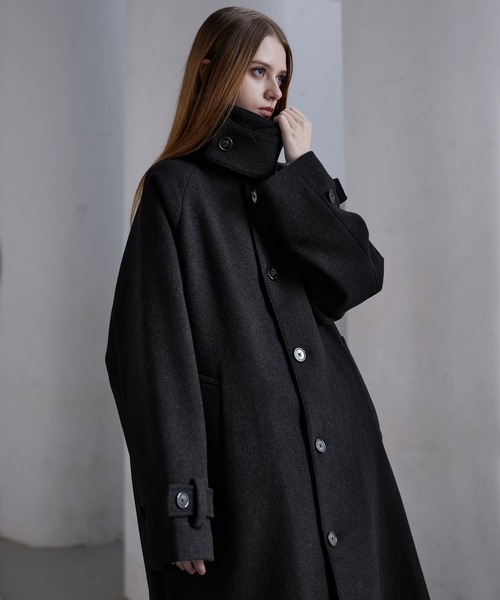 CLEL 2025年版ウールブレンド テックメルトンステンカラーコート セール】【CLEL】Wool Blend Tech Melton Soutien Collar Coat