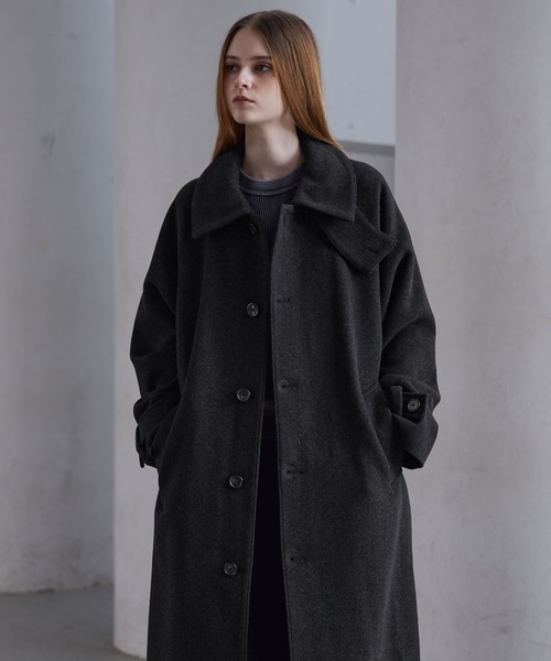 セール】【CLEL】Wool Blend Tech Melton Soutien Collar Coat