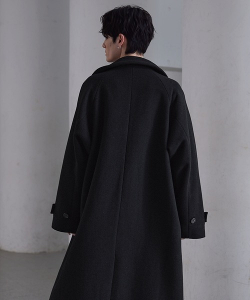 CLEL】Wool Blend Tech Melton Soutien Collar Coat / ウールブレンド