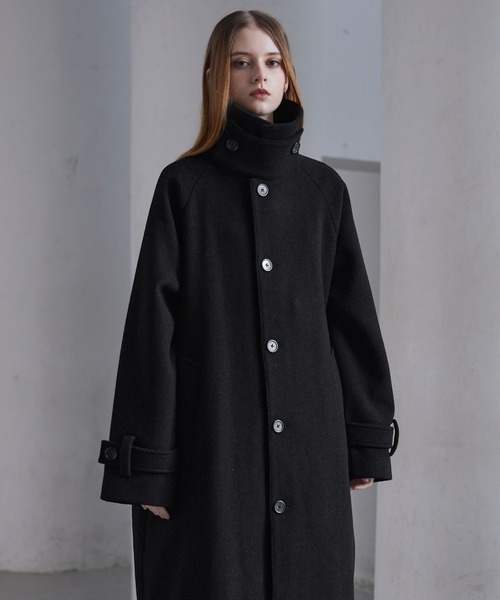 CLEL（クレイル）の「【CLEL】Wool Blend Tech Melton Soutien Collar Coat / ウールブレンド テックメルトンステンカラーコート（ステンカラーコート・メンズ・ダークブラウン/チャコールグレー/ブラウン系1/ブラック・L/M/S/XS）」の9枚目の写真