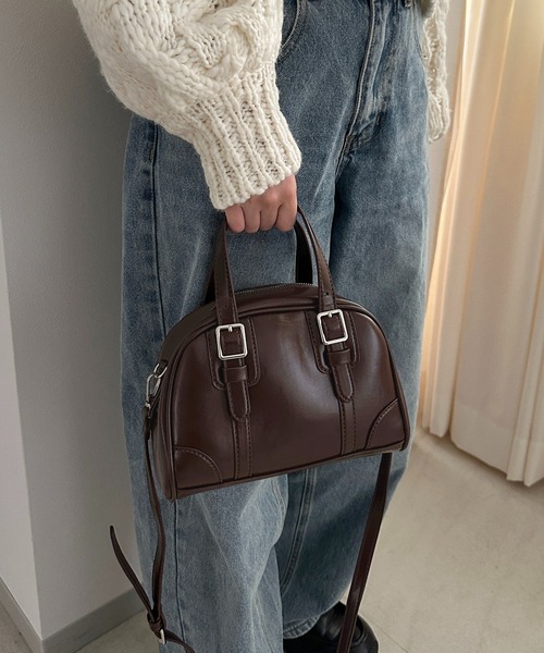 apres jour clair(アプレジュールクレア)の「【apres jour clair】ボストンベルトバッグ(ショルダーバッグ・レディース・ブラック/ダークブラウン・FREE)」の1枚目の写真